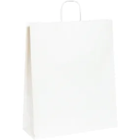 16 x 6 x 19 1/4" White Paper Shopping Bags