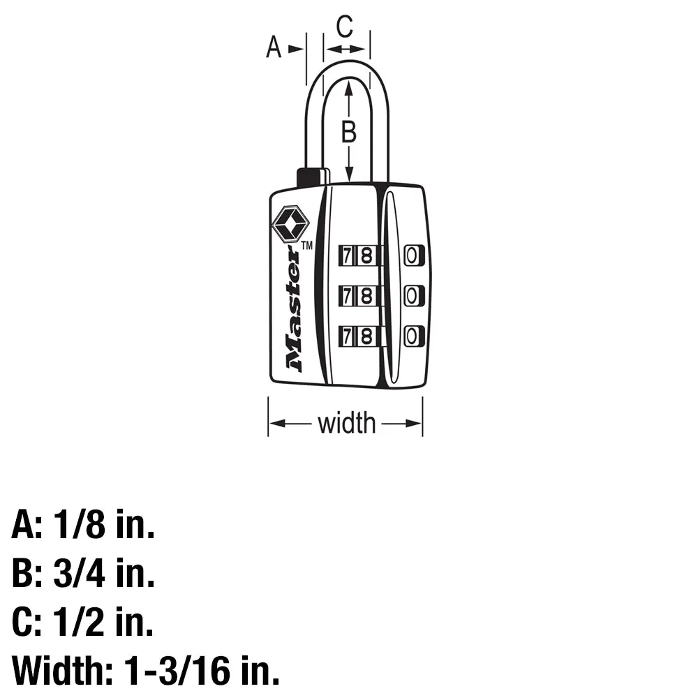 4680DNKL TSA-ACCEPTED COMBINATION PADLOCK