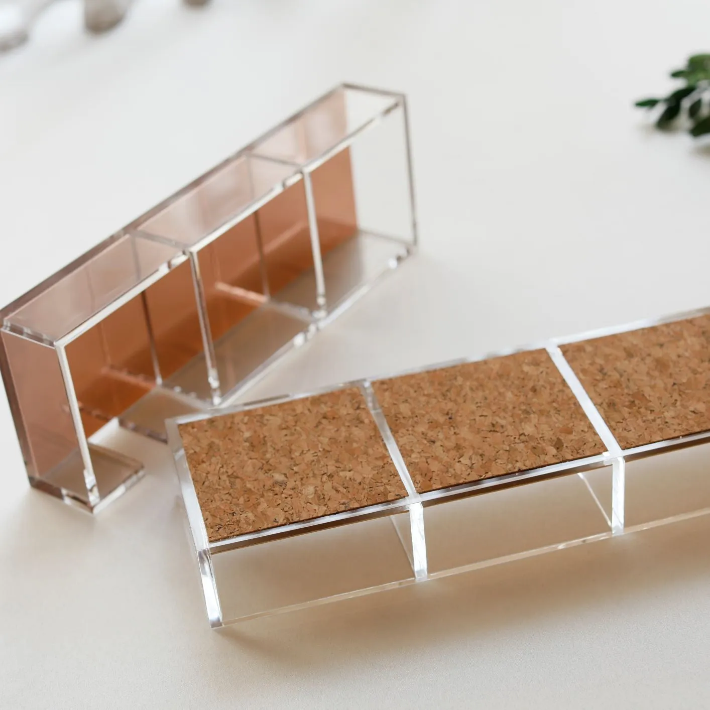 Acrylic Desk Organizer with notepad (Gold, Rose Gold,Colorful )