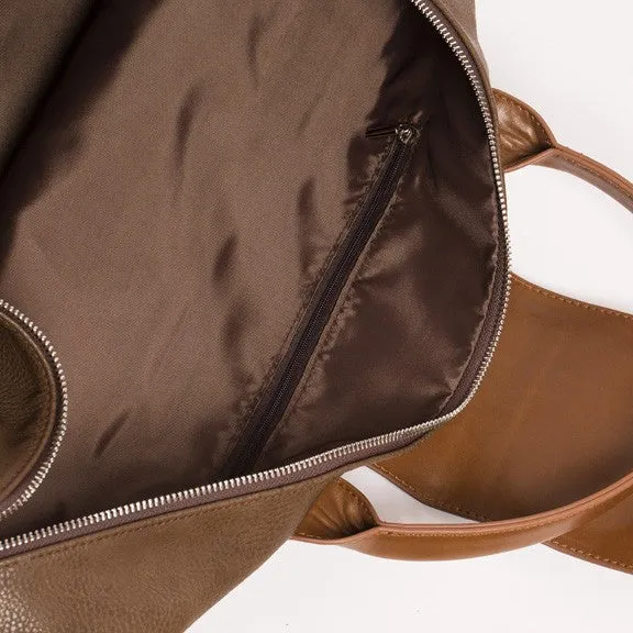 Alpha Leather Duffle Bag - Chocolate Brown