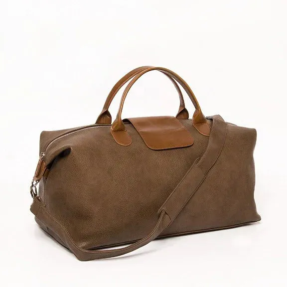 Alpha Leather Duffle Bag - Chocolate Brown