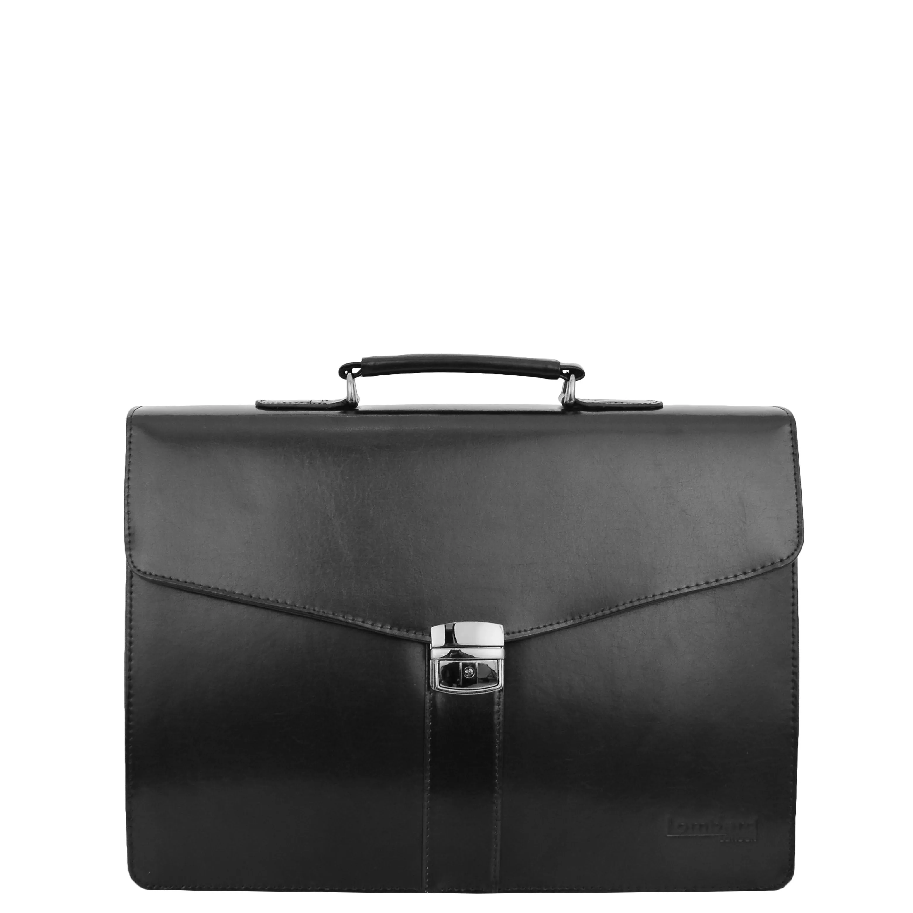 Black Leather Briefcase For Mens Laptop Business Organiser Shoulder Bag Alvin