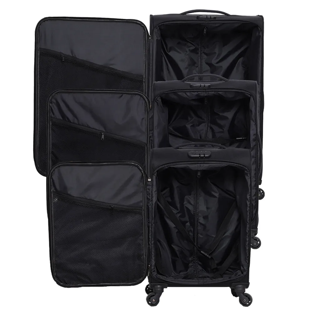 BLCK Trolley Luggage Bags Set of 3 - Black