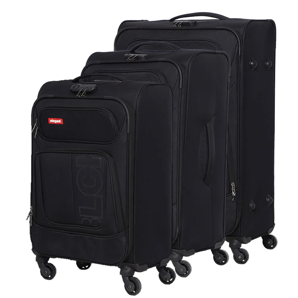 BLCK Trolley Luggage Bags Set of 3 - Black