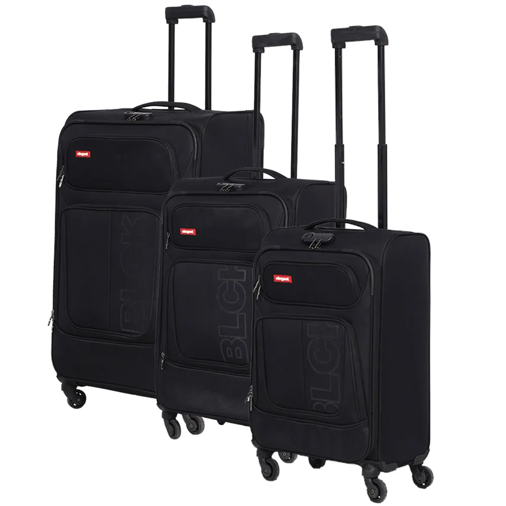 BLCK Trolley Luggage Bags Set of 3 - Black