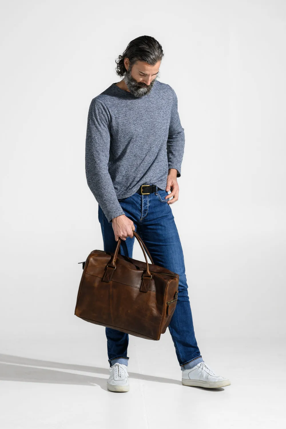 Booker Leather Cabin Duffel in Baldwin Oak by Moore & Giles