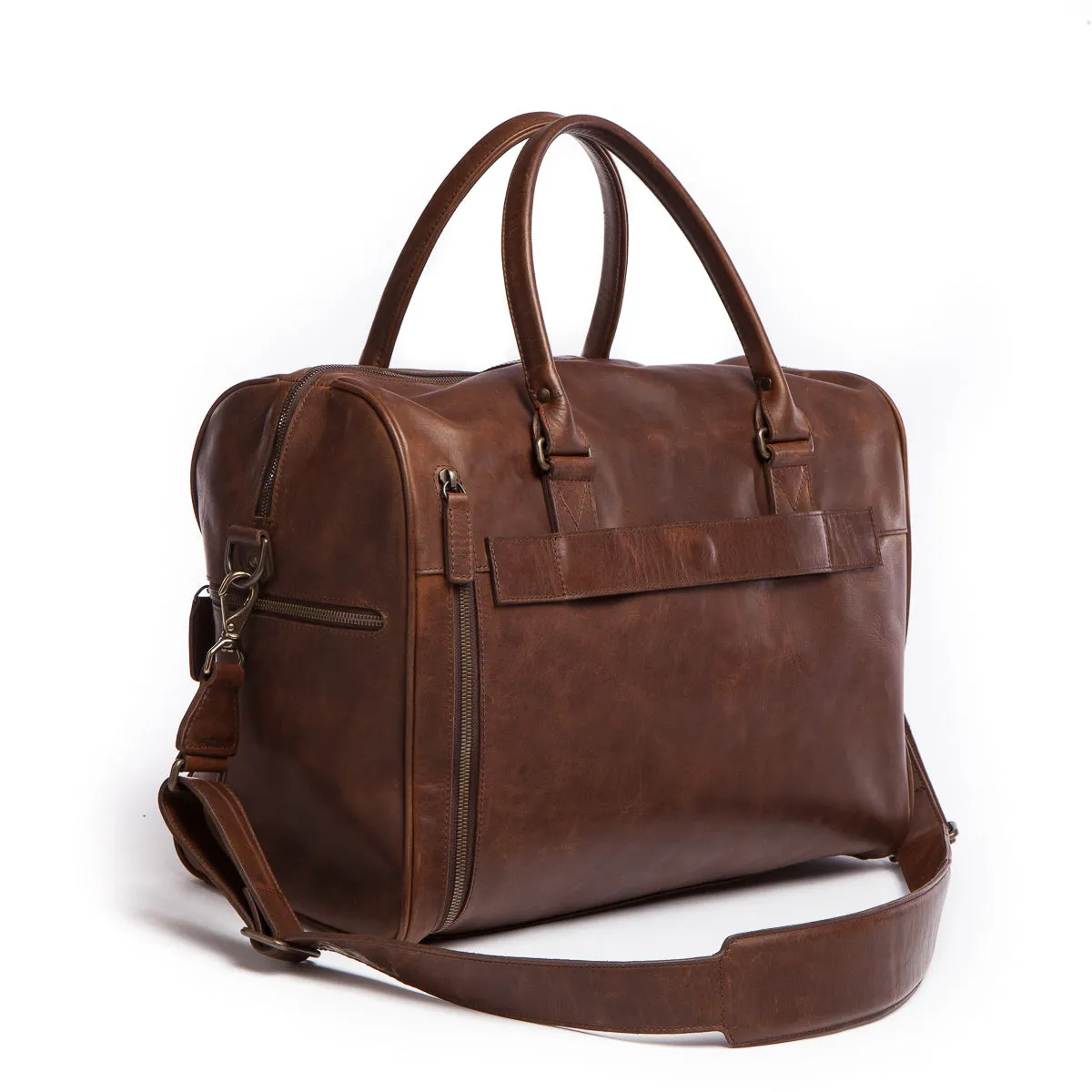 Booker Leather Cabin Duffel in Baldwin Oak by Moore & Giles