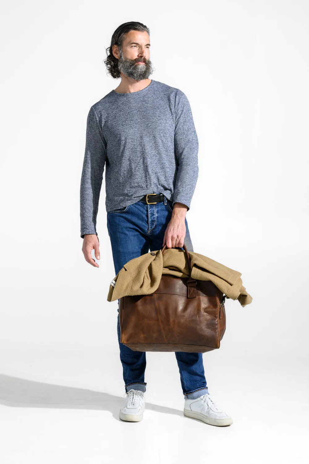 Booker Leather Cabin Duffel in Baldwin Oak by Moore & Giles