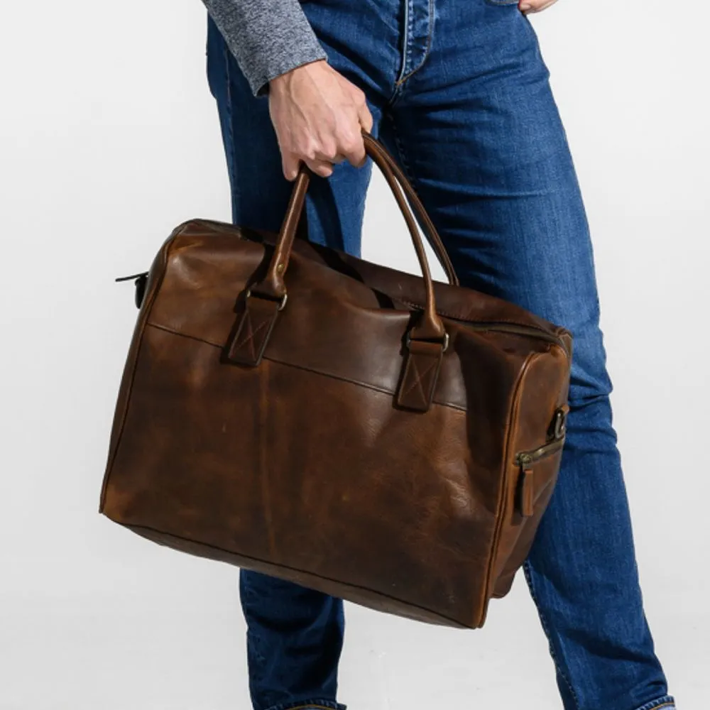 Booker Leather Cabin Duffel in Baldwin Oak by Moore & Giles