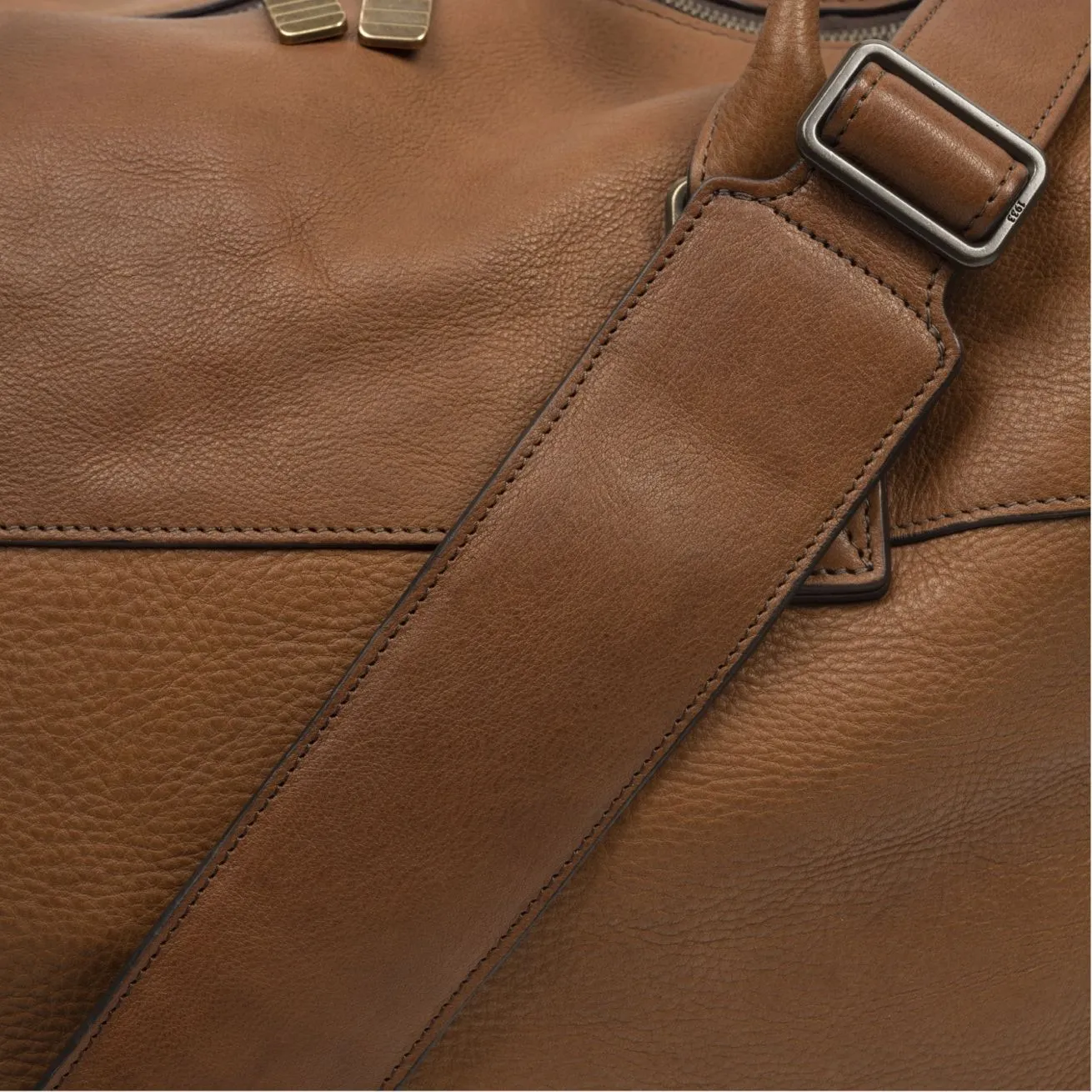 Booker Leather Cabin Duffel in Seven Hills Umber by Moore & Giles