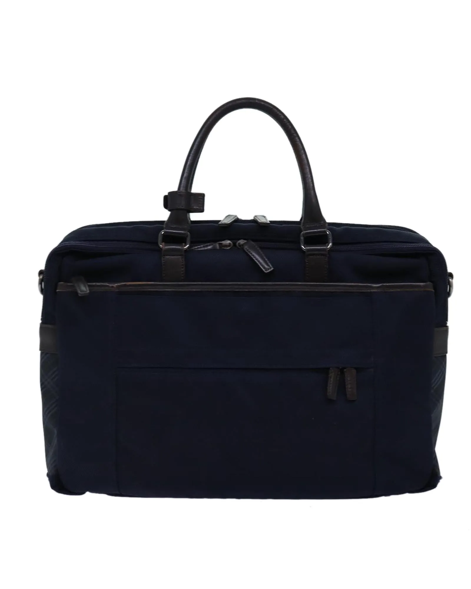 BURBERRY Black Label Briefcase Blue Canvas and Leather