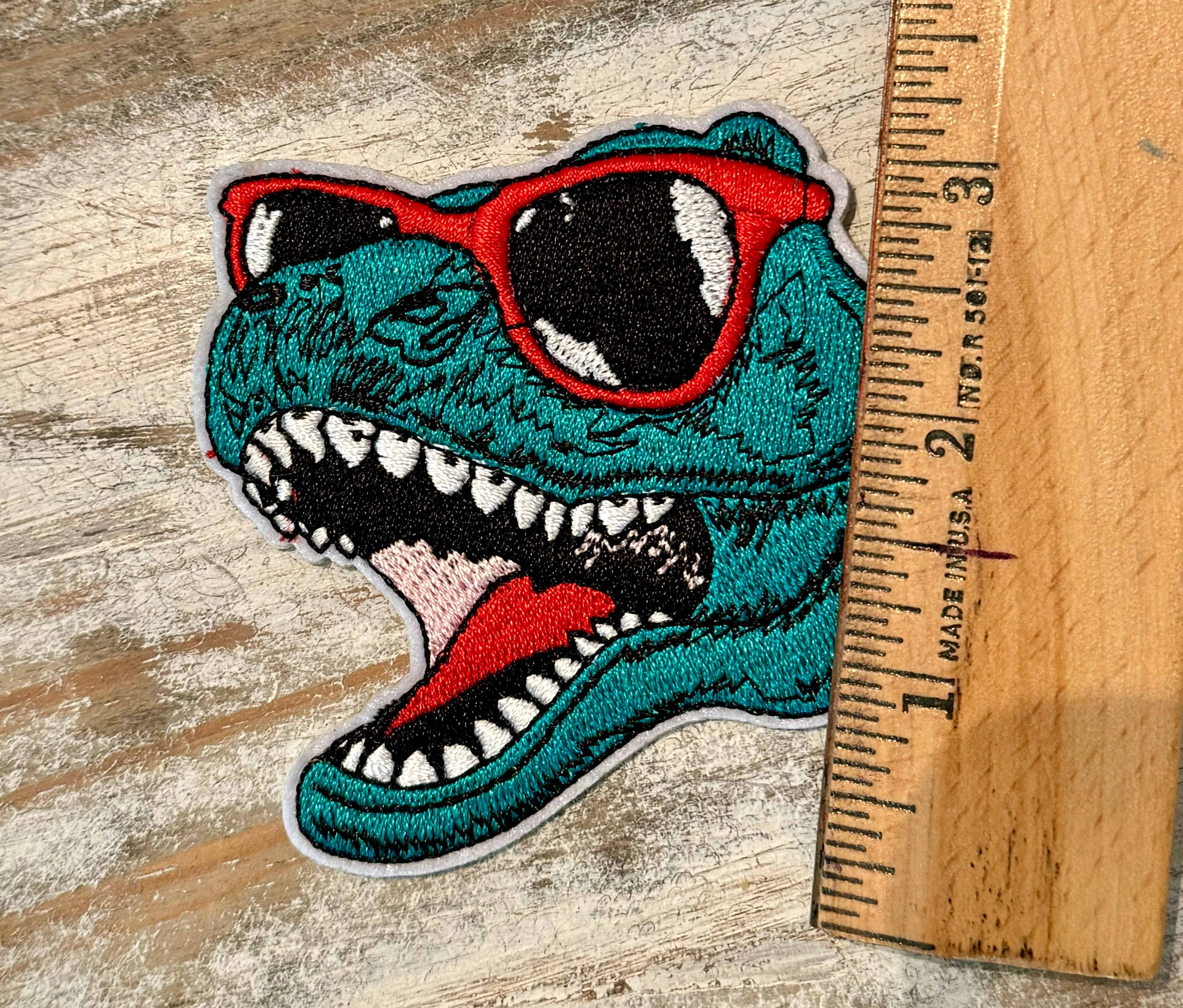 Cool T-Rex Dinosaur Iron On Patch