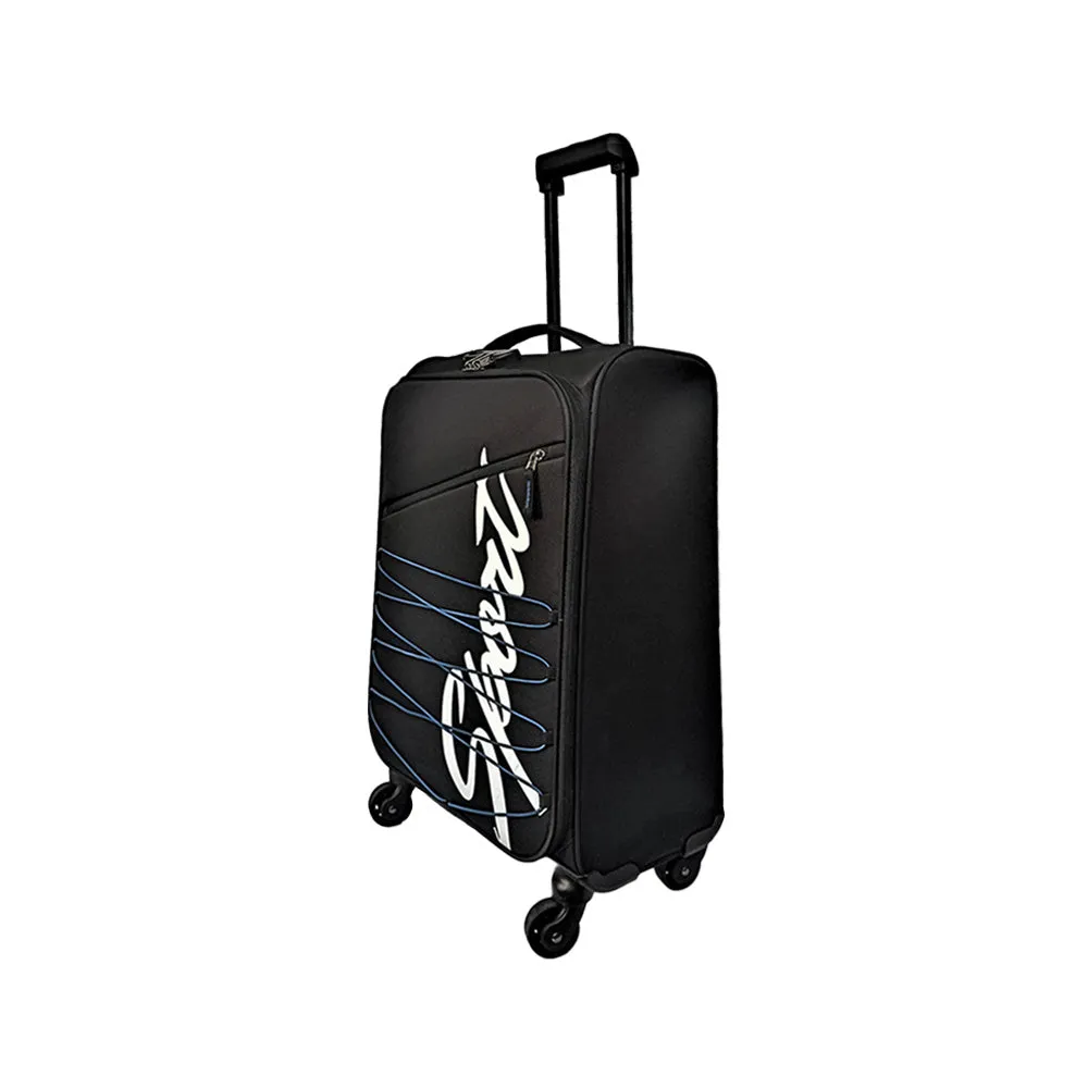 Elegant Sport Square Trolley Bag Medium Suitcase for Travelling-Black and Blue