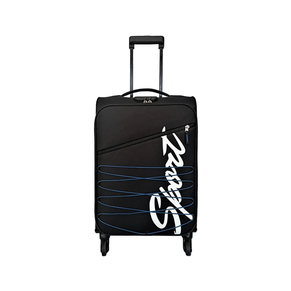 Elegant Sport Square Trolley Bag Medium Suitcase for Travelling-Black and Blue