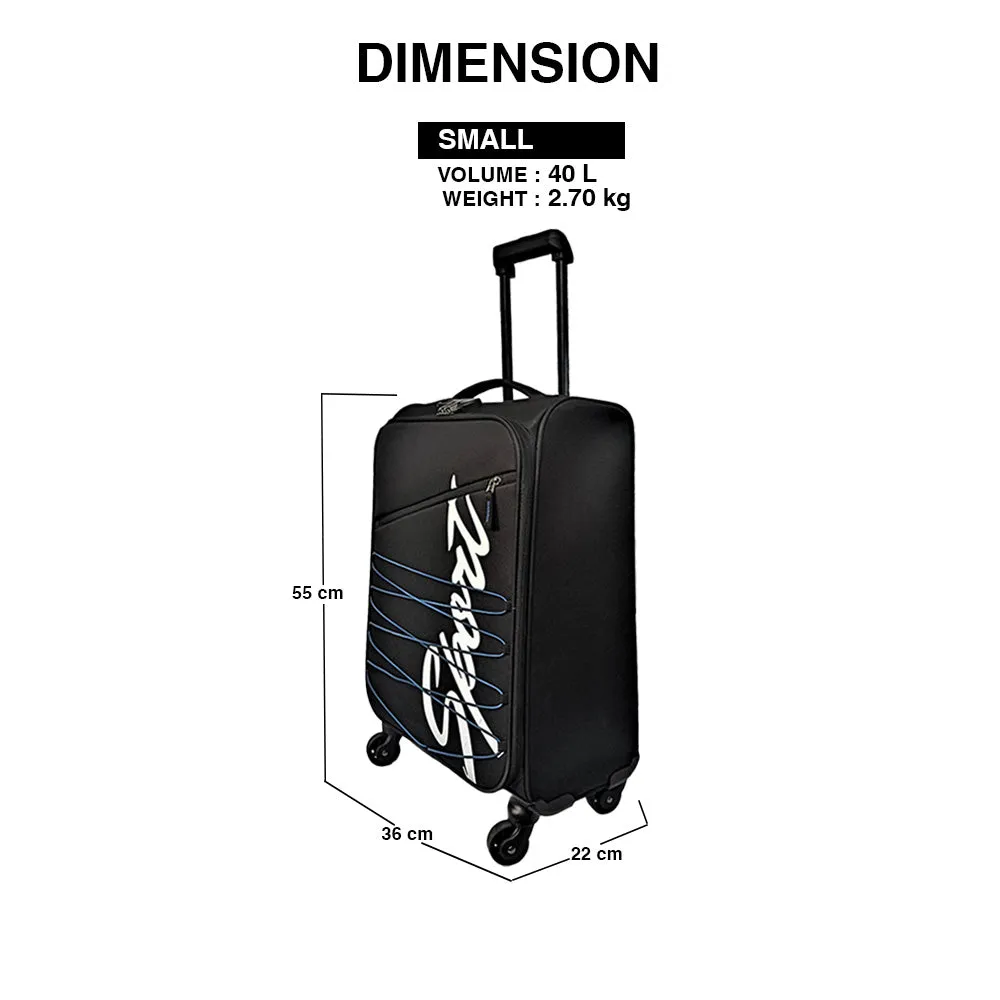 Elegant Sport Square Trolley Bag Small Suitcase for Travelling-Black and Blue