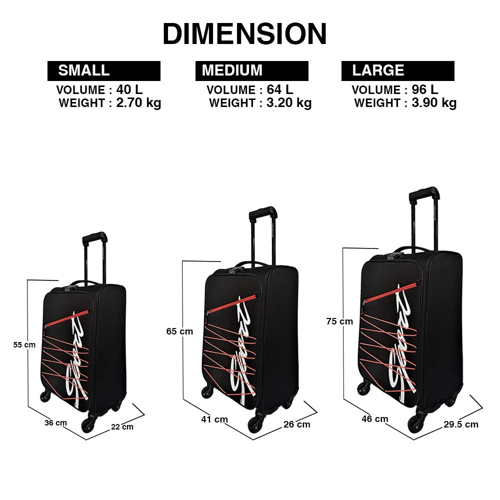 Elegant Sport Square Trolley Bag Small Suitcase for Travelling-Black and Orange