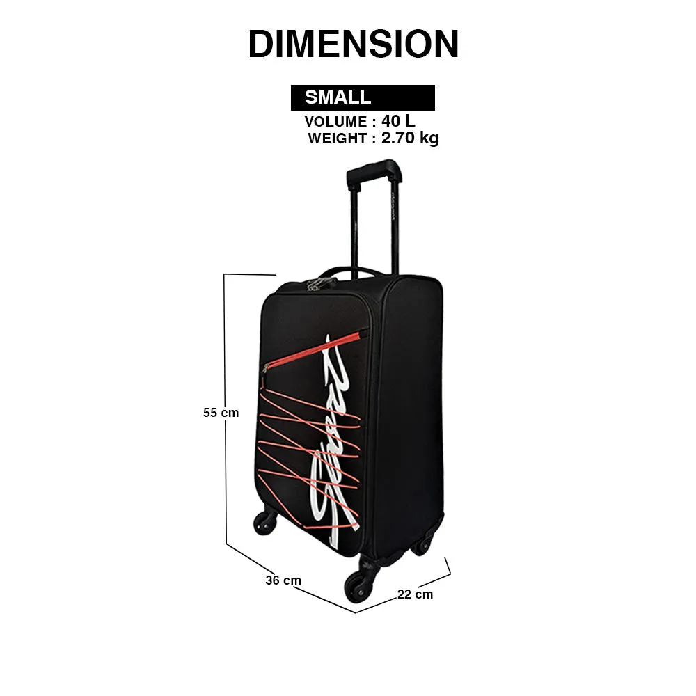 Elegant Sport Square Trolley Bag Small Suitcase for Travelling-Black and Orange