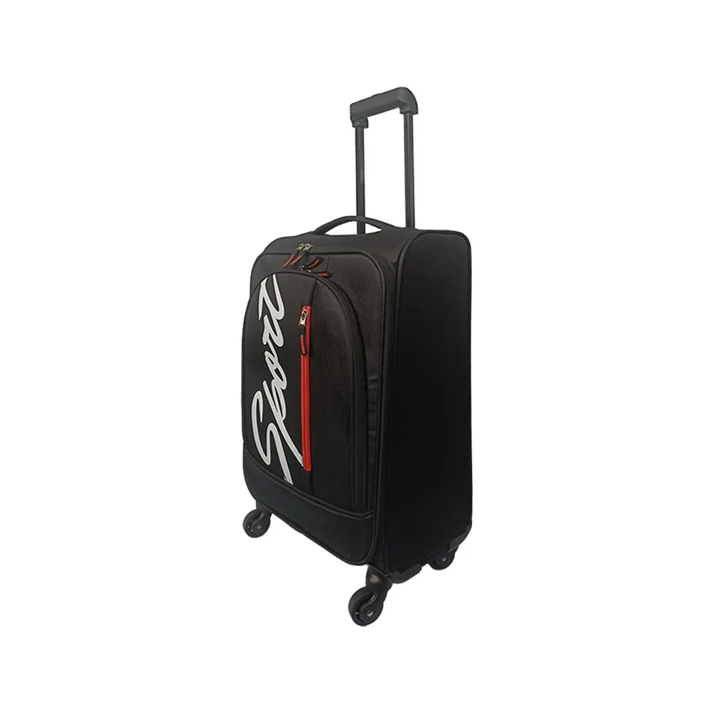 Elegant Sport Vertical Trolley Bag Medium Suitcase for Travelling-Black and Orange