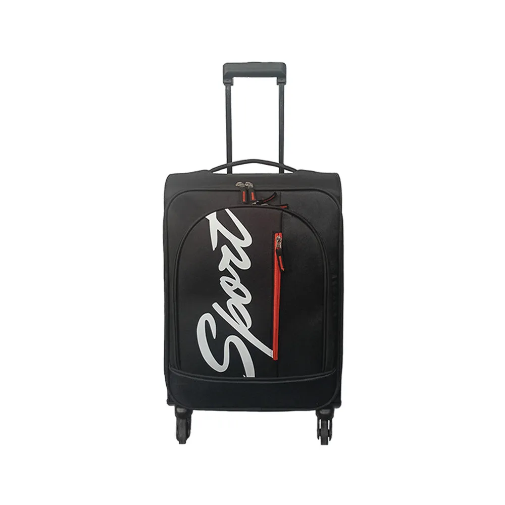 Elegant Sport Vertical Trolley Bag Medium Suitcase for Travelling-Black and Orange