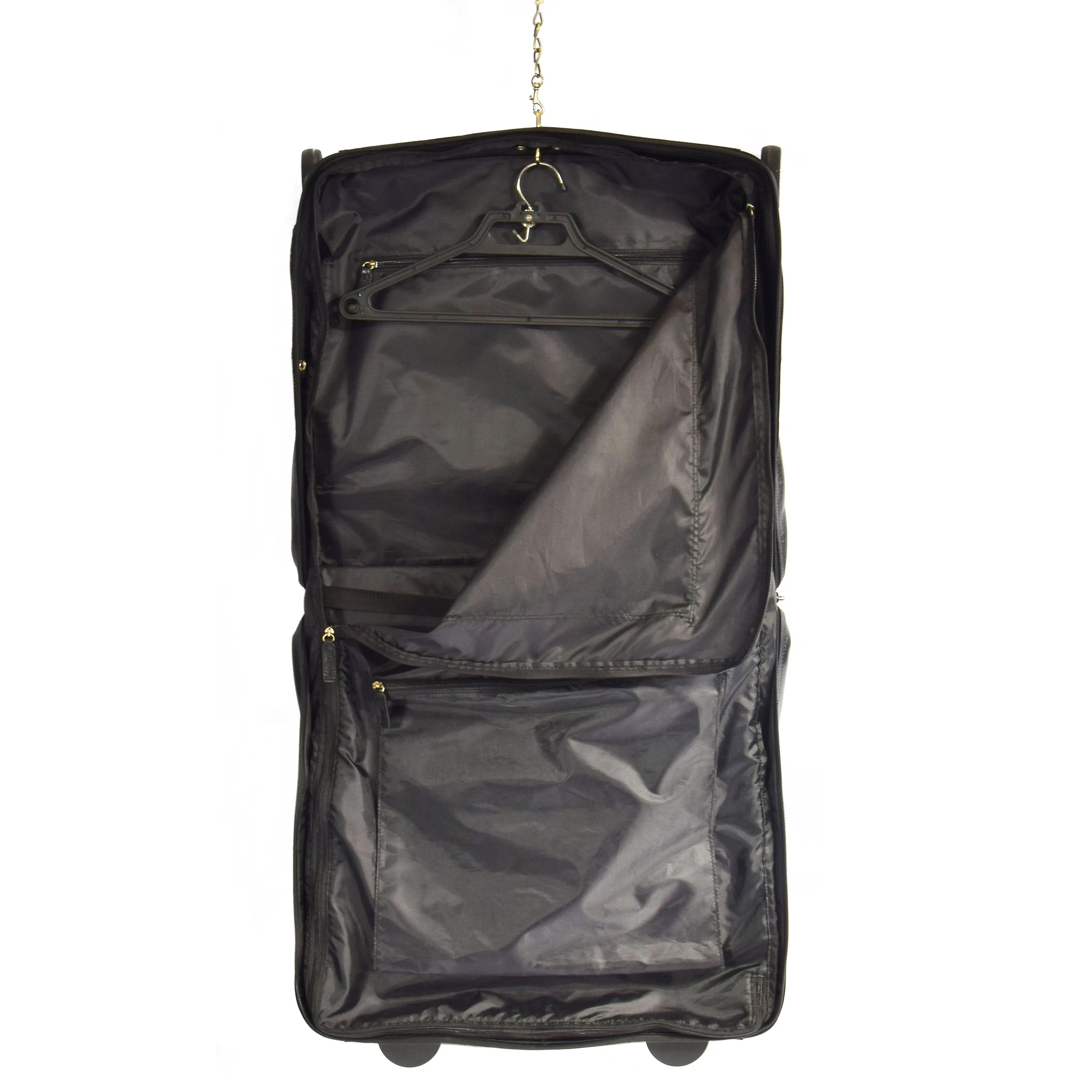 Genuine Leather Garment Dress Suit Carrier A1236 Black