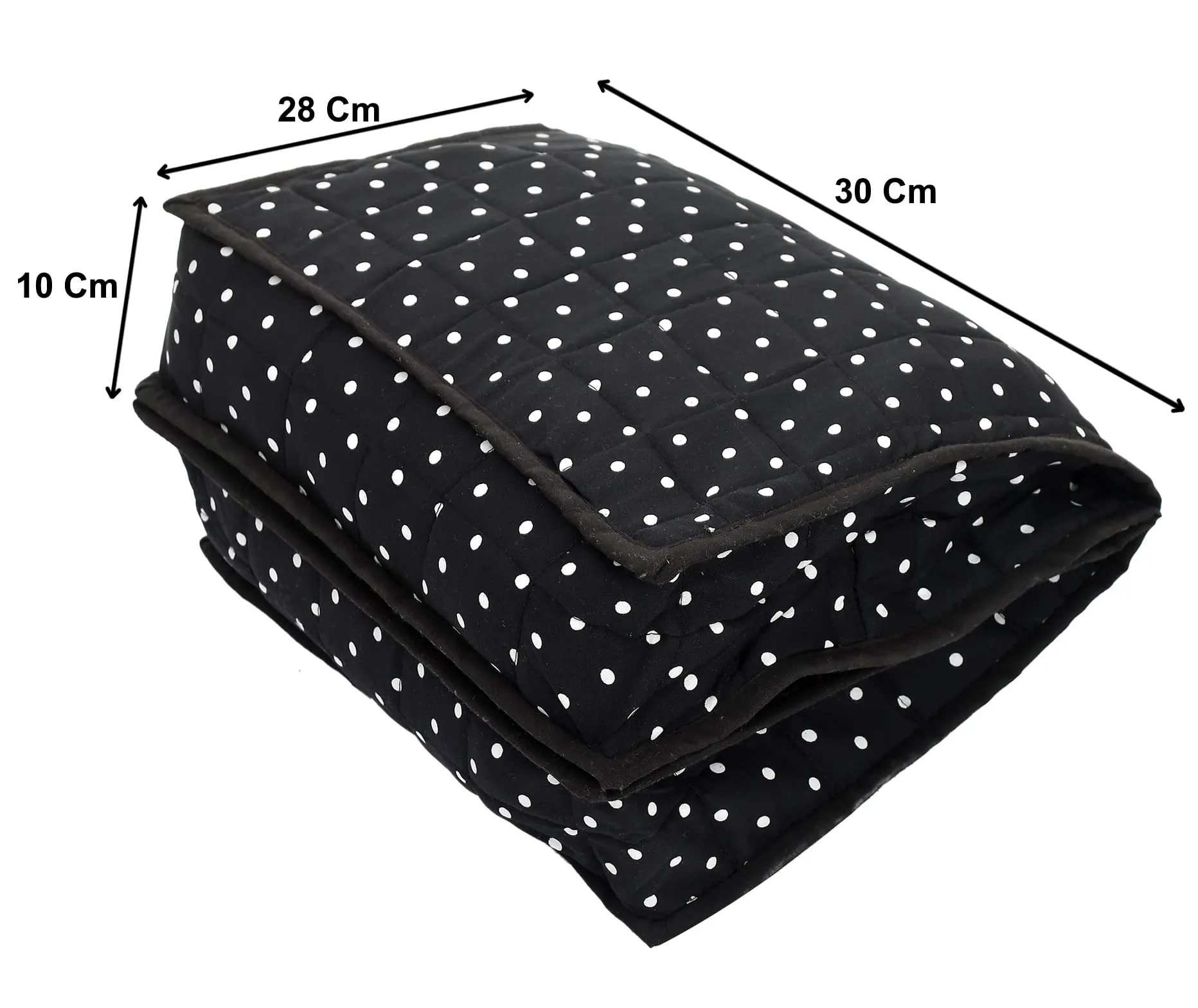 Heart Home Dot Printed Cotton Garments Storage Bag For Undergarments Lingerie Innerwear: Socks: Dipper With 2 Tranasparent Compartment- Pack of 2 (Black) -45HH036