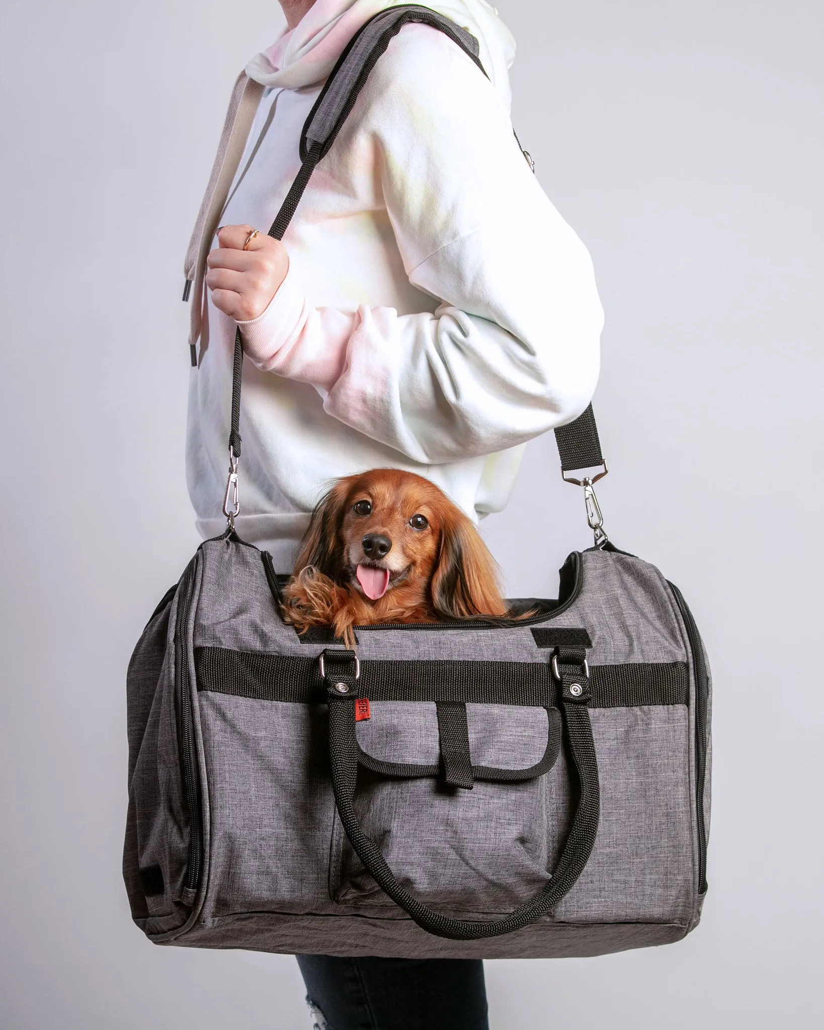 Hideaway Duffle Pet Carrier in Heather Grey (Airline Approved) (FINAL SALE)