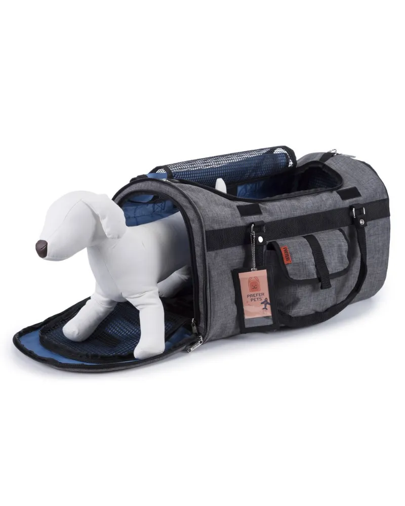 Hideaway Duffle Pet Carrier in Heather Grey (Airline Approved) (FINAL SALE)