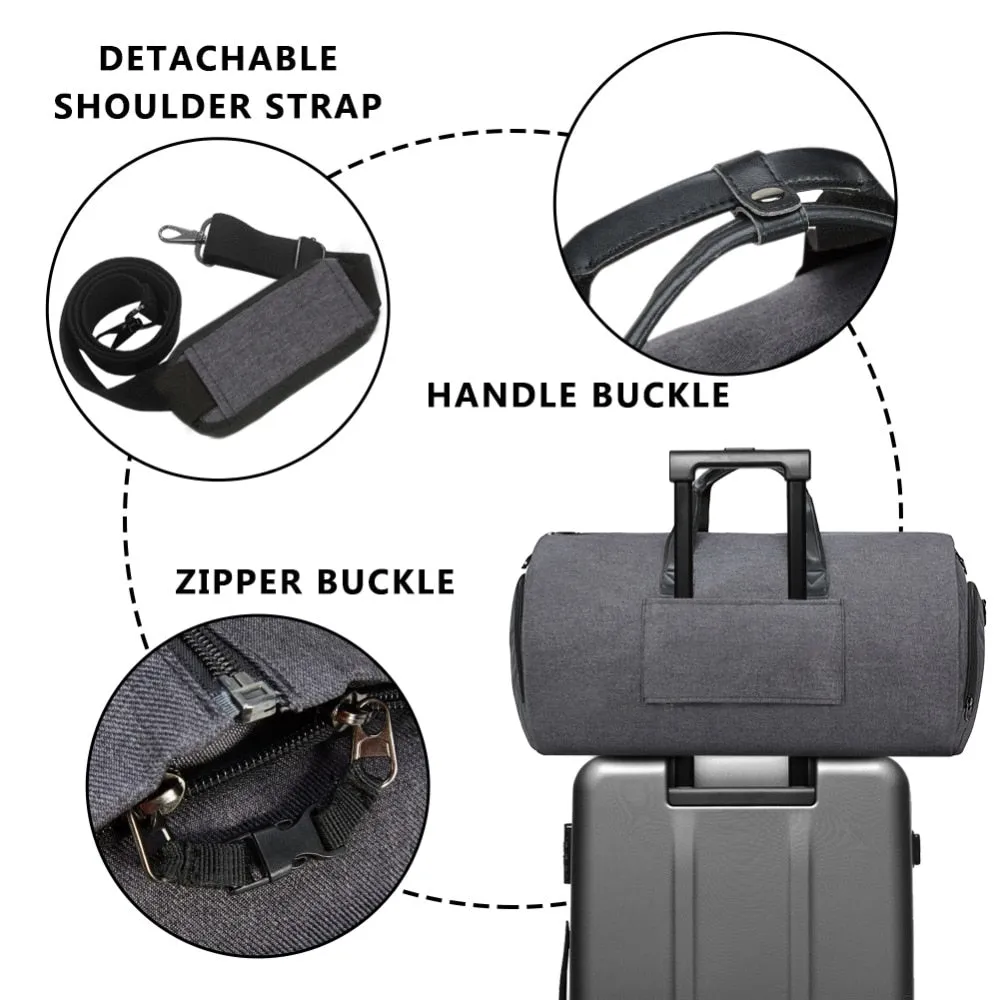 High Capacity Travel Carry On Roll Up Garment Barrel Duffel Bag