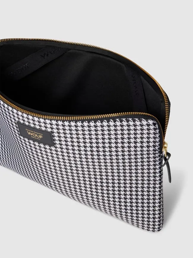 Houndstooth Laptop Bag, Celine WOUF, Black