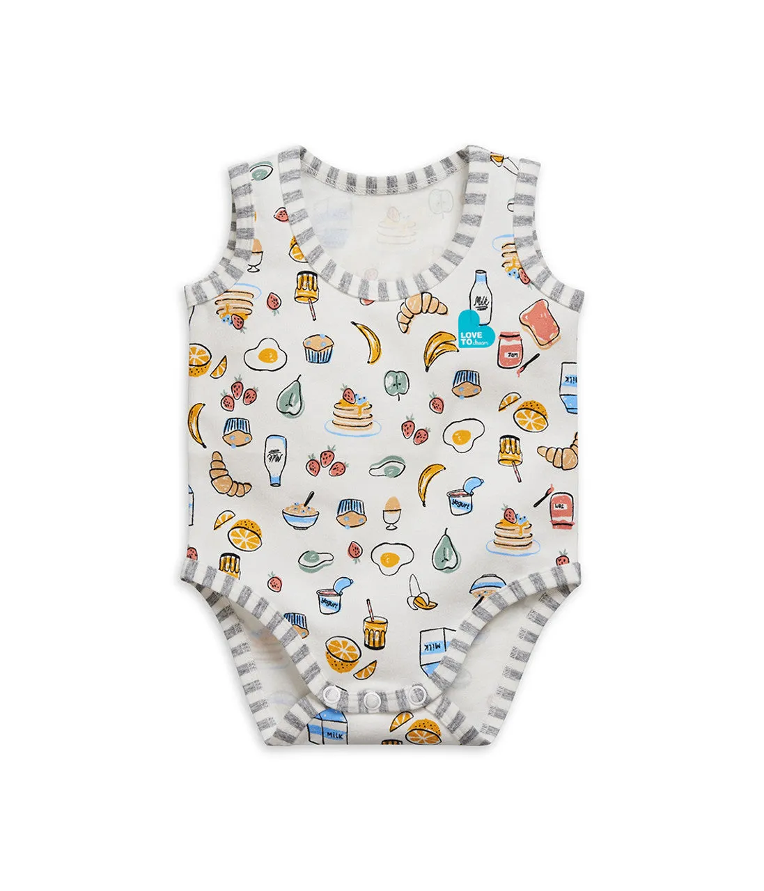 Love To Dream Short Sleeve Bodysuit White - Breakfast