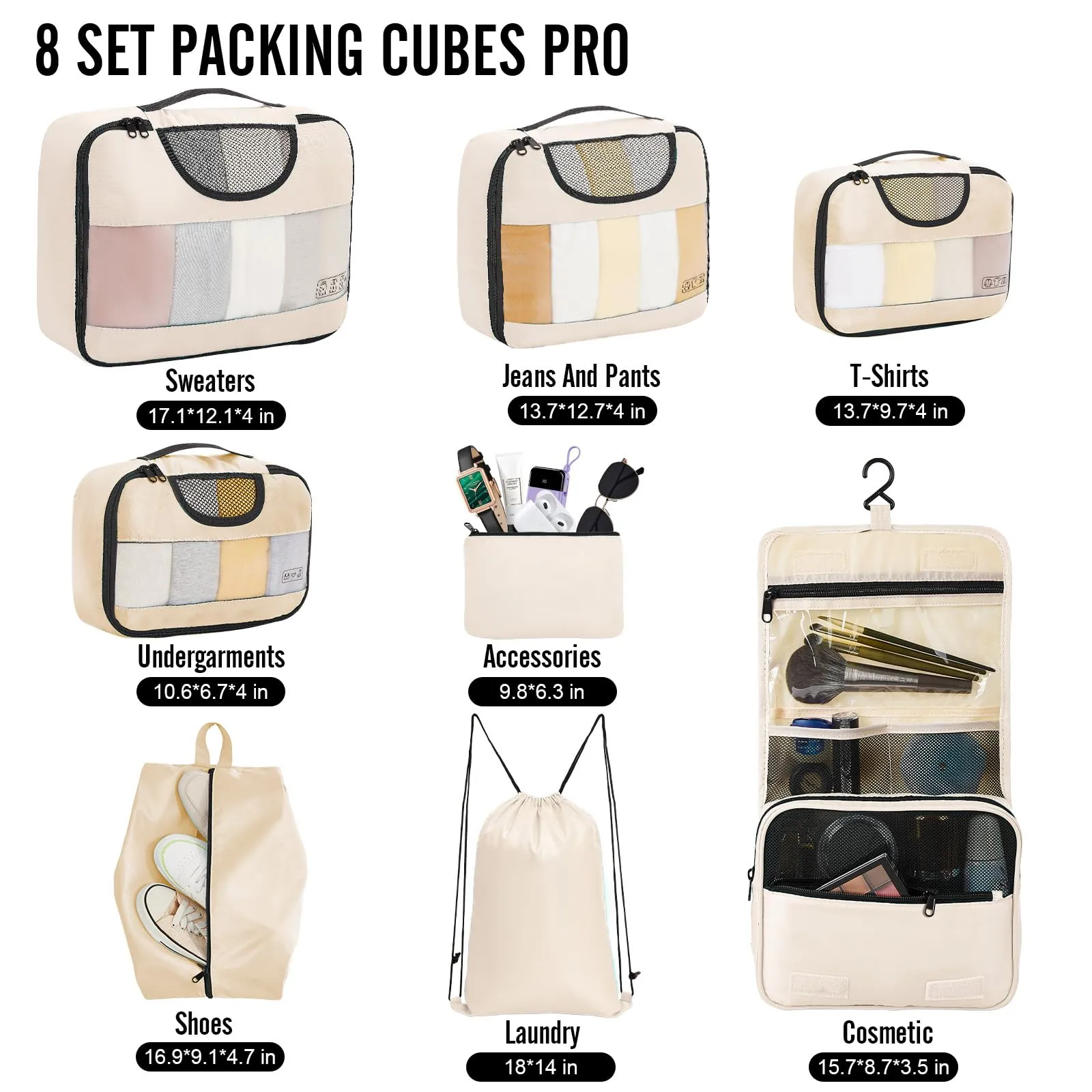 Luggage Organizer Bags 8 pcs Set