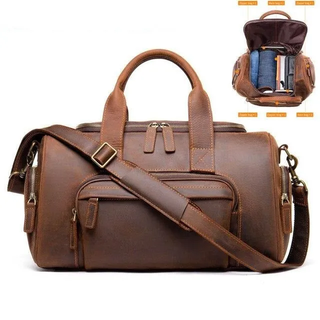 Luxury Leather Travel Briefcase Bag