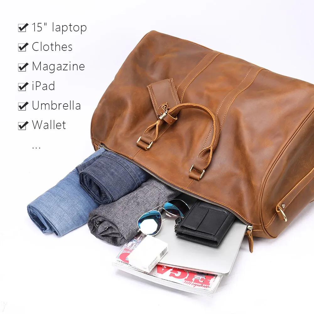 Luxury Leather Travel Briefcase Bag