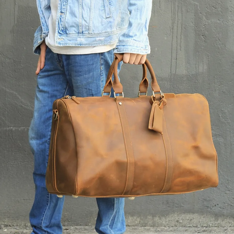 Luxury Leather Travel Briefcase Bag