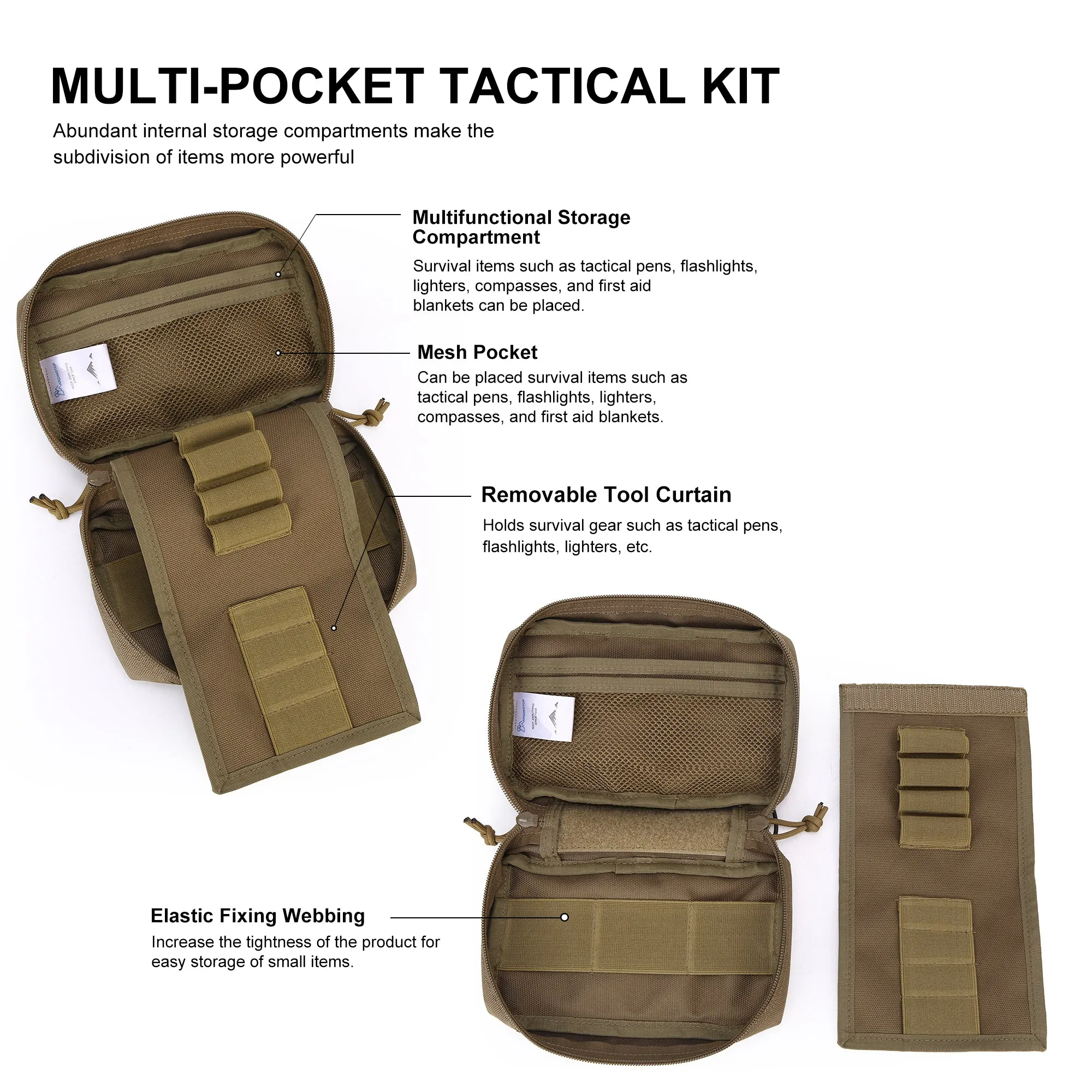 [M6616] Mardingtop 600D Molle Tactical Utility Pouch,Military Small Molle Pouch, EDC Tool Pouch Bag