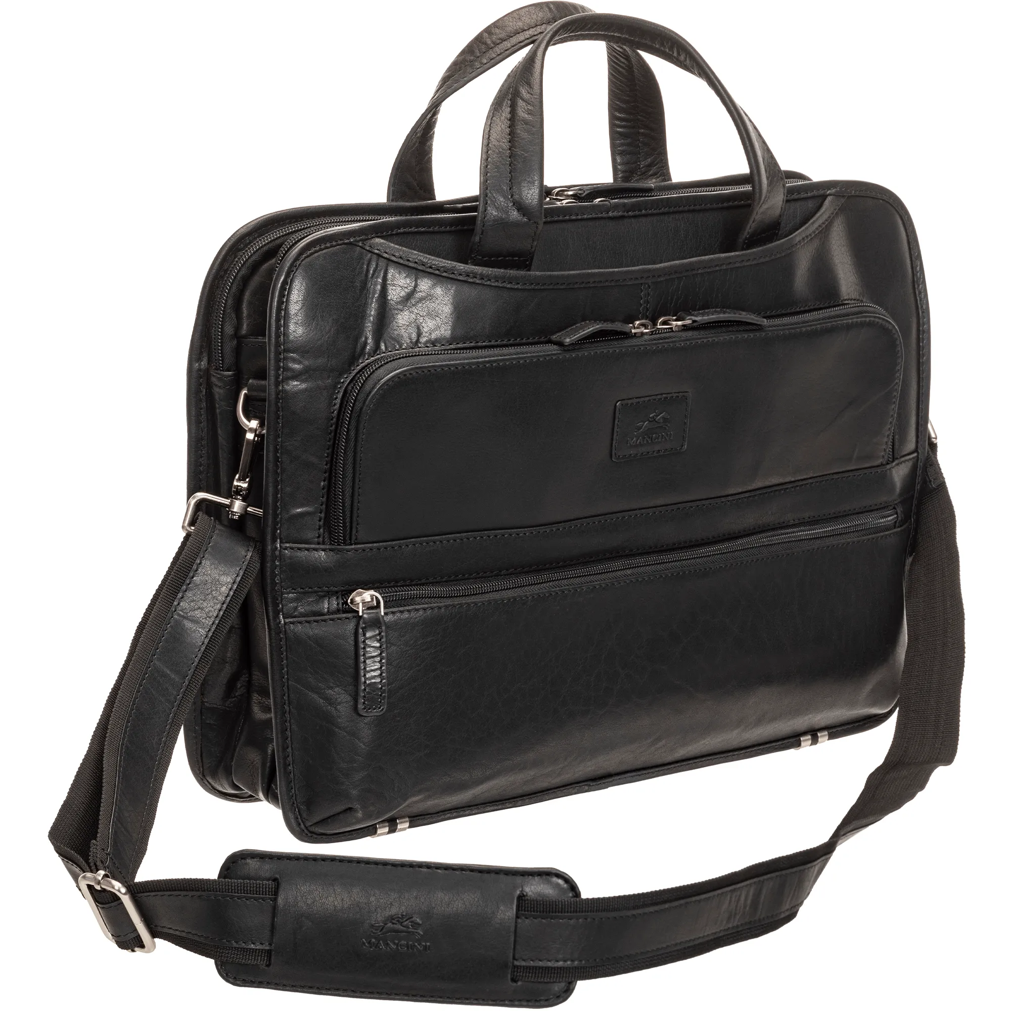 Mancini BUFFALO Triple Compartment Briefcase for 15.6” Laptop / Tablet