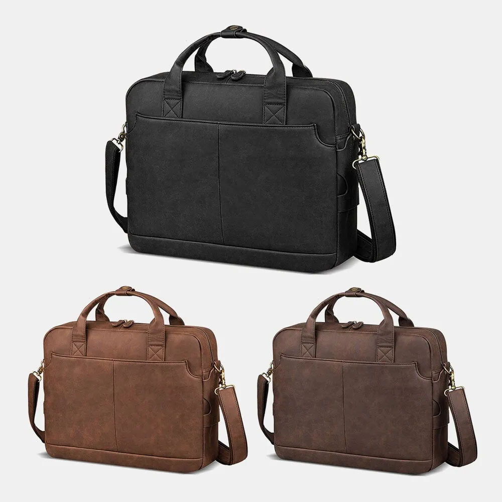 Men Vintage Multifunction Large Capacity 13 Inch Laptop Bags Briefcases Handbag Crossbody Bag Teacher