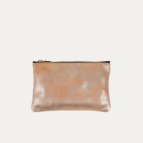 Pauly Pouch Organizer | Blush Metallic Leather   Gold Hardware