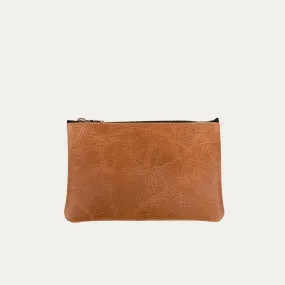 Pauly Pouch Organizer | Distressed Cognac Leather   Gold Hardware