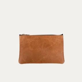 Pauly Pouch Organizer | Distressed Cognac Leather   Gold Hardware