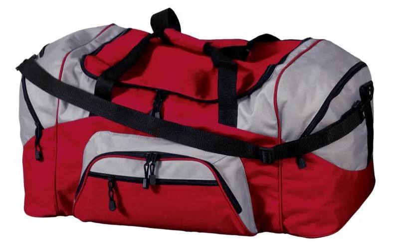 Poly Colorblock Sport Duffel  With Two Large Zippered Pockets