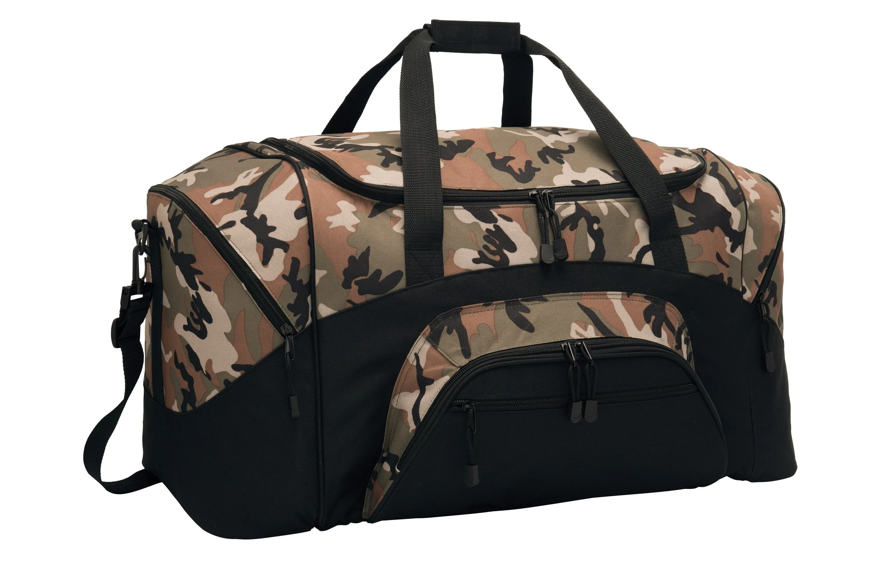 Poly Colorblock Sport Duffel  With Two Large Zippered Pockets