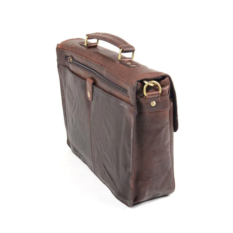 Rowallan Brown Classic Soft Leather Briefcase