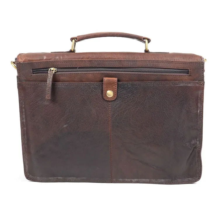 Rowallan Brown Classic Soft Leather Briefcase