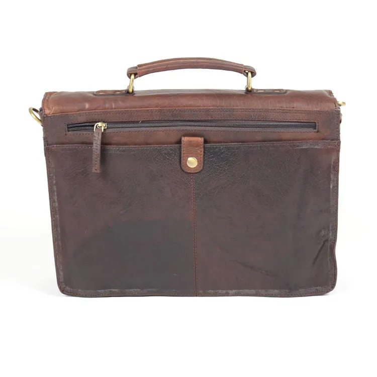 Rowallan Brown Classic Soft Leather Briefcase