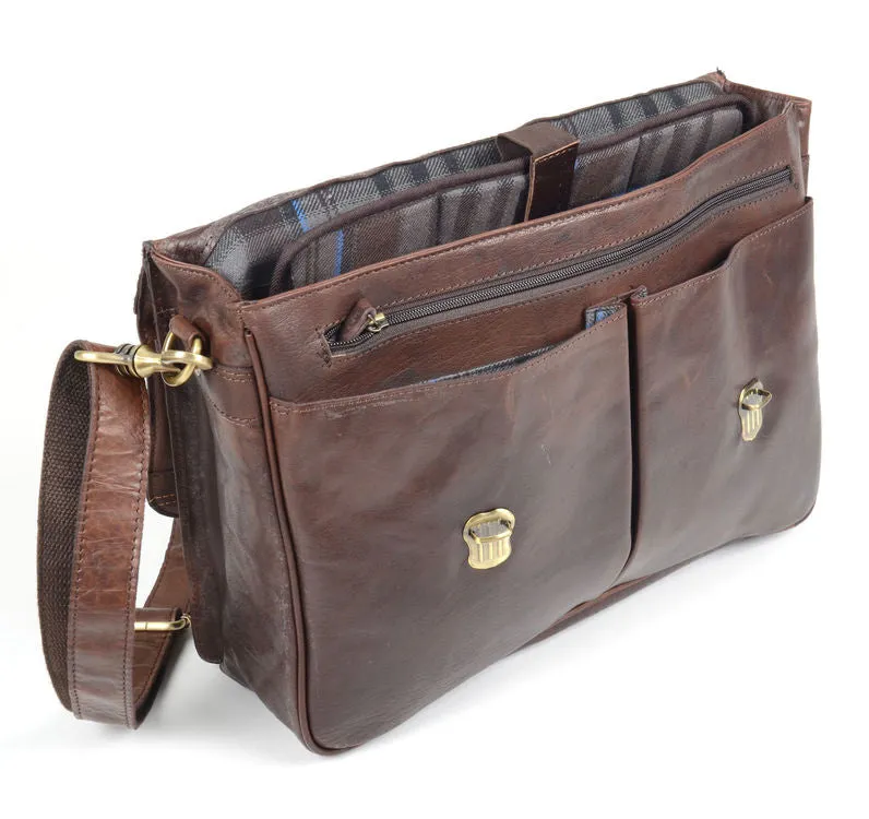 Rowallan Brown Classic Soft Leather Briefcase