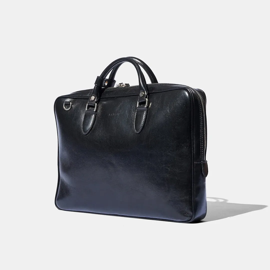 Slim Briefcase - Black Leather by Baron