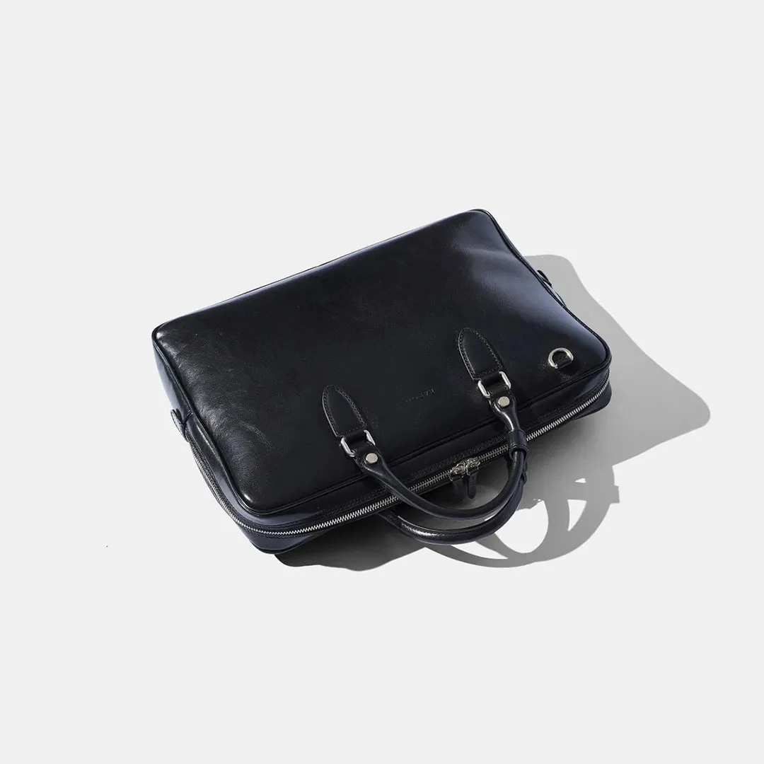 Slim Briefcase - Black Leather by Baron