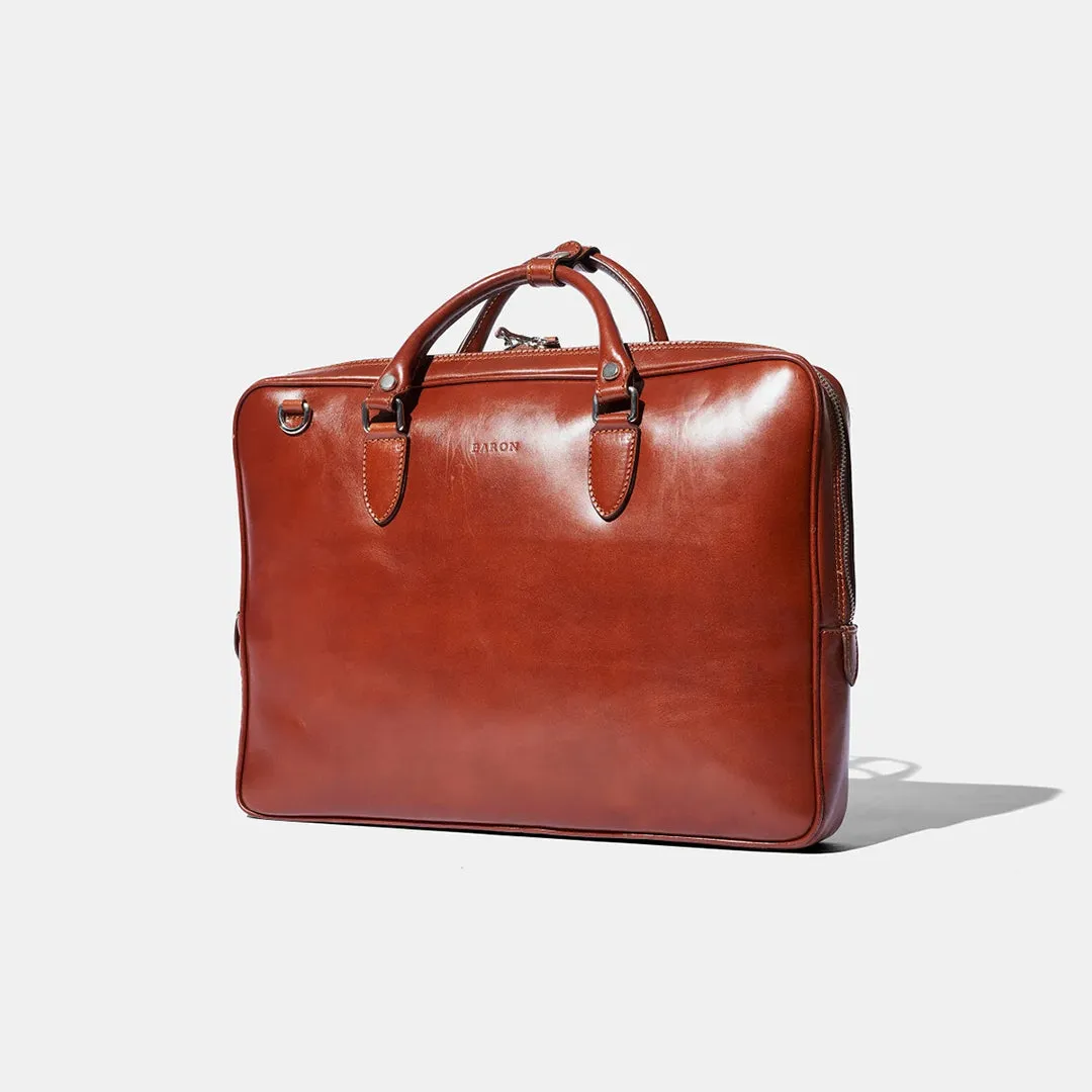 Slim Briefcase - Cognac Leather by Baron