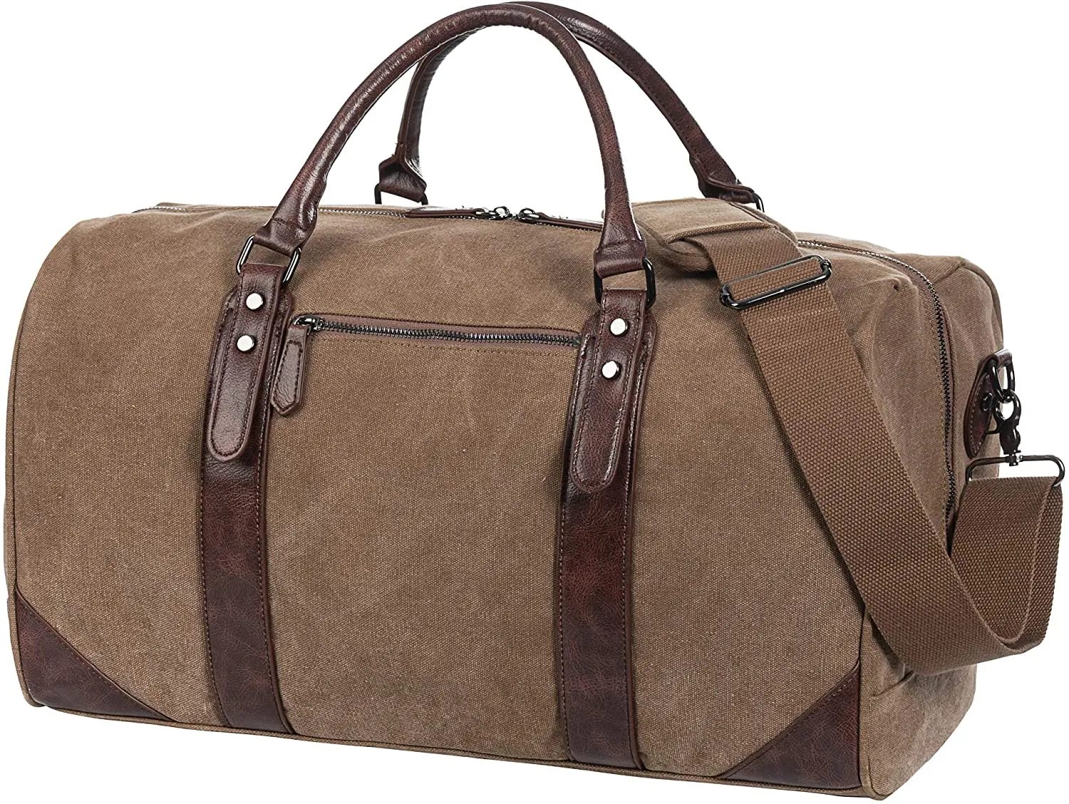 SYFashion™ Men's Vintage Leather 52L Oversized Travel Gym Duffle Weekend Bag